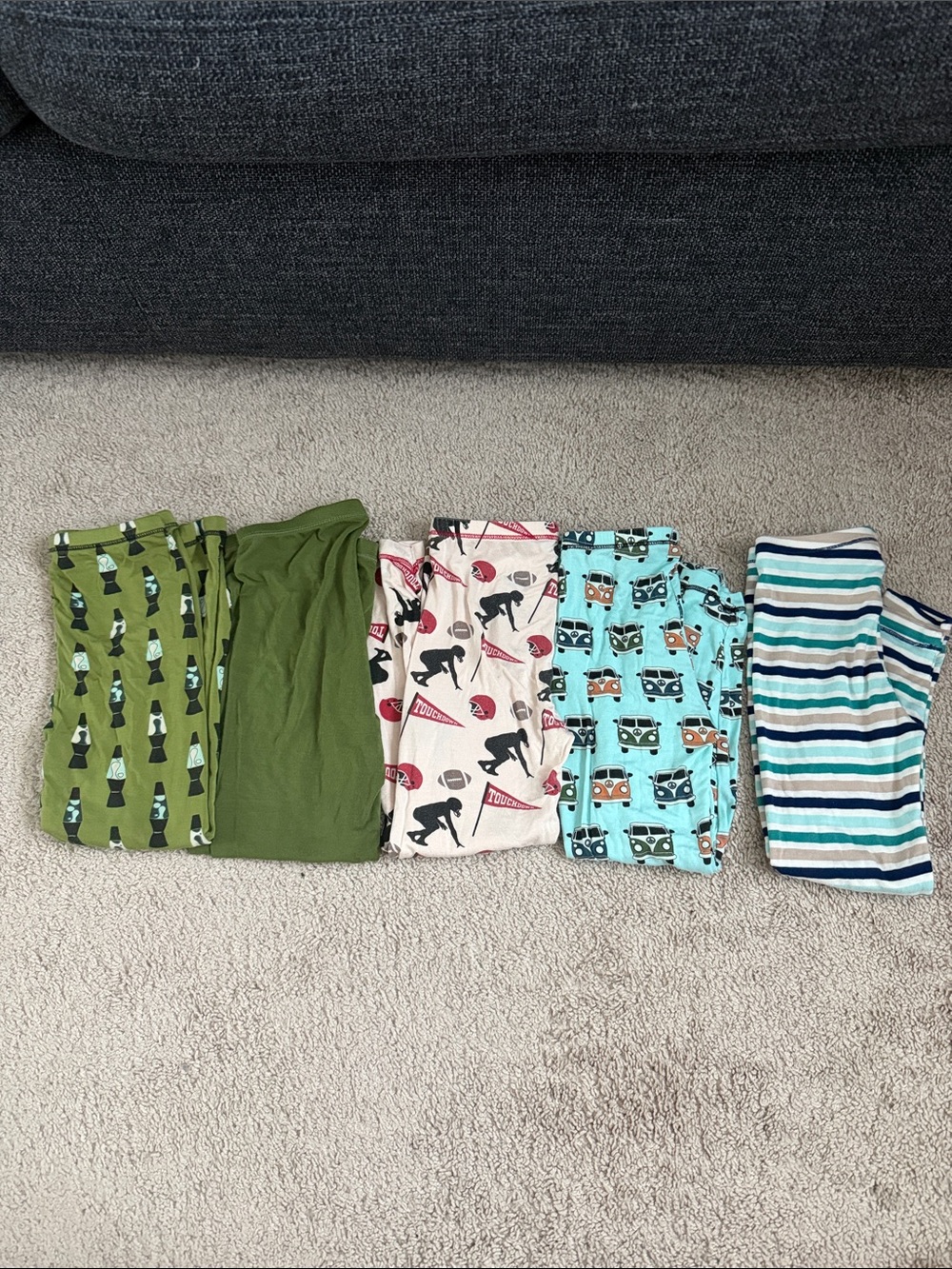 Kickee Pants Mixed Pattern Pajama Bottoms - Green, Cream, Aqua, Blue